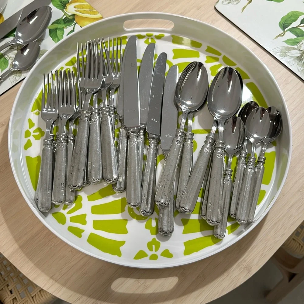 Williams Sonoma Alton Valpeltro Pewter & Stainless Flatware (1) place setting